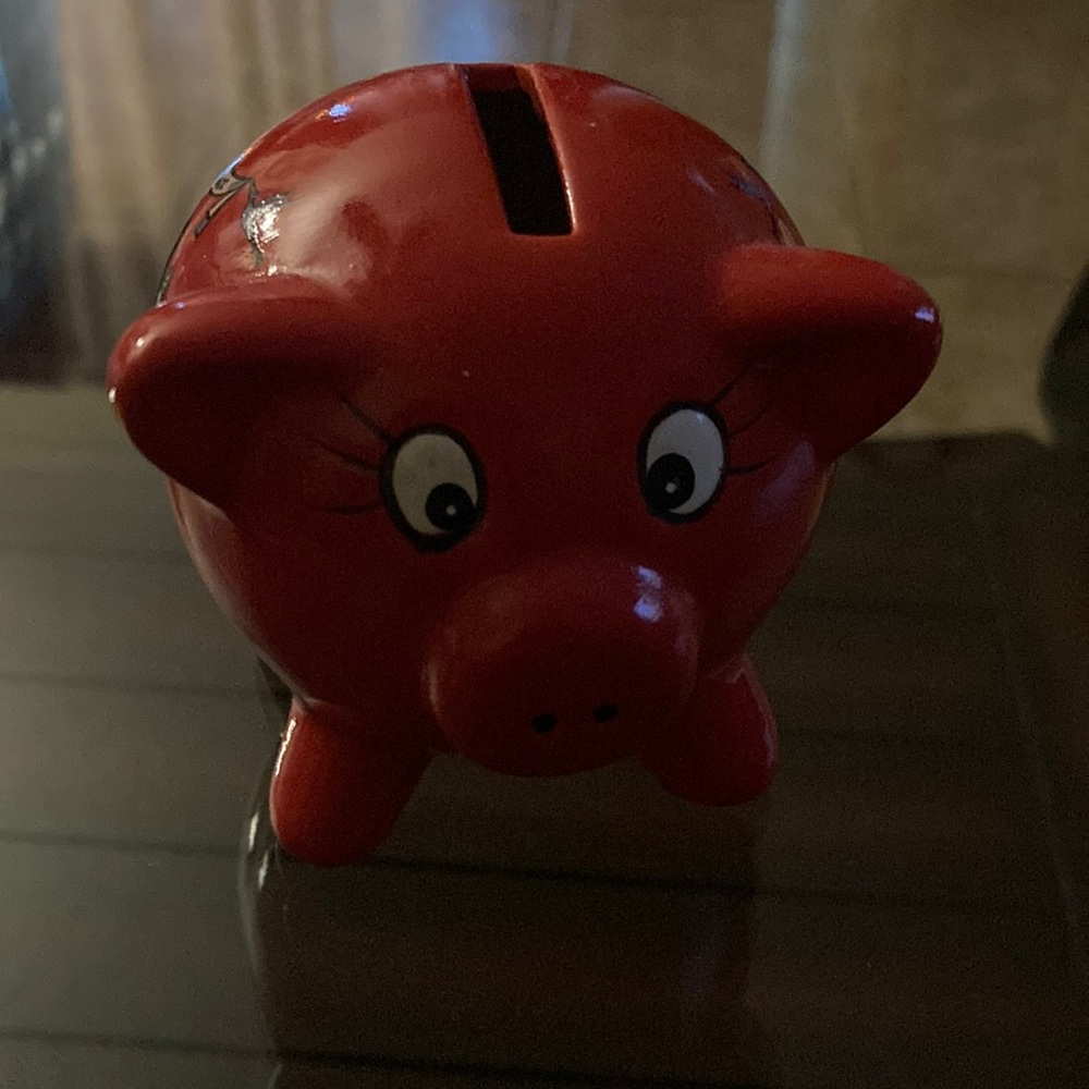 Imported France piggy bank, about the size of a baseball